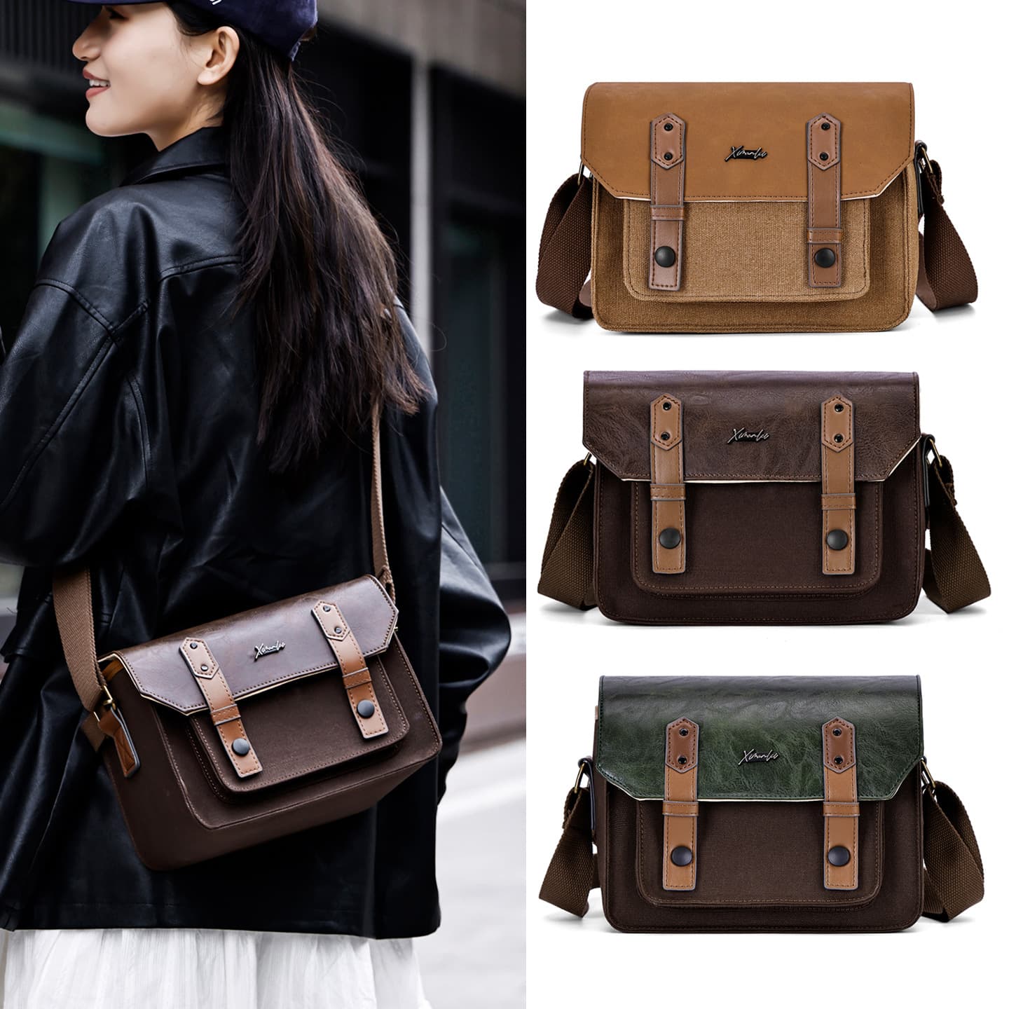 Vintage Camera Bag for Fuji Sony a7c Mirrorless Canon R10 Waterproof Camera Bag for Nikon Z30 ZFC Shoulder Crossbody Bag