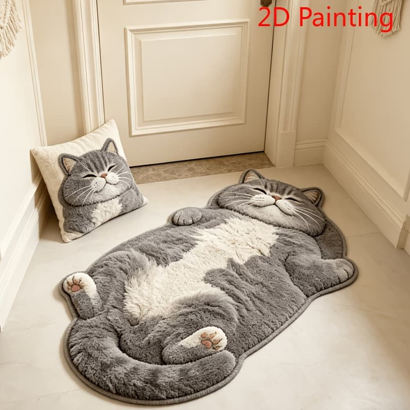 TEMU Hot Selling Simulation Cute Pet Faux Cashmere Bedside Floor Mat, Cold-Proof Living Room Coffee Table Mat