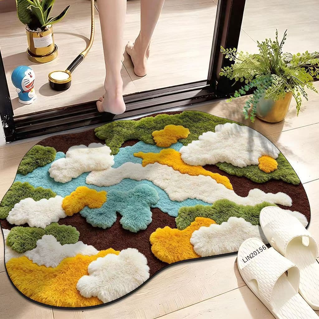 Fresh moss algae mud floor mats household bathroom floor mats entrance door mats bathroom absorbent foot mats wholesale