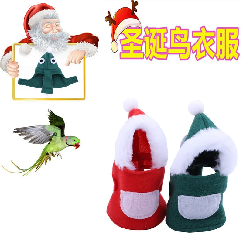 New Pet Bird Clothes Christmas Bird Costume Parrot Cute Transformation Santa Claus Outfit