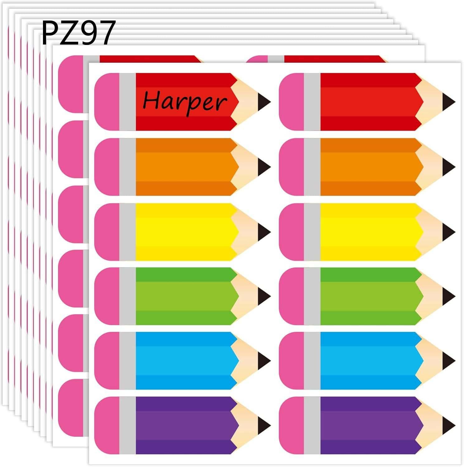 10 sheets/pack popular color pencil handwritten label stickers kindergarten water cup stationery mark name stickers