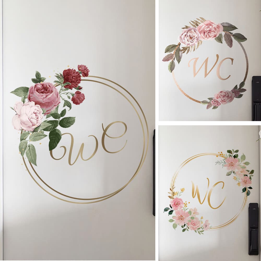 Aipin DD3328 fresh atmosphere flower garden stickers door stickers living room bedroom facade beautification decoration self-adhesive stickers