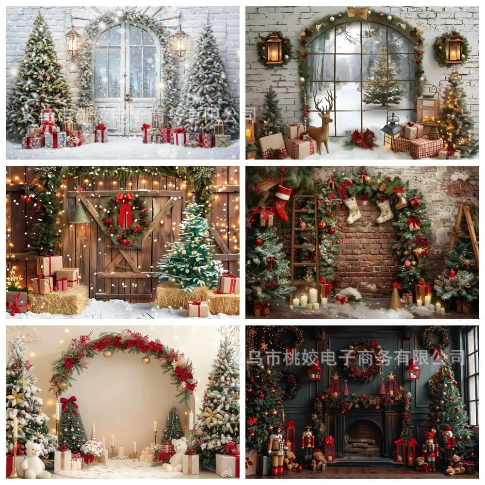 Cross-border factory direct source for Amazon Christmas scene decoration, children's birthday backdrop, custom design available