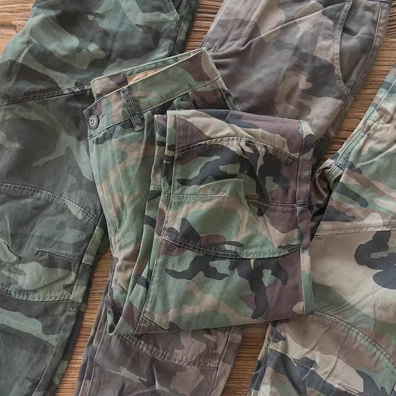 Tactical Cargo Pants for Men Camo Work Pants Multi-Pocket Loose Durable Stain-Resistant Outdoor Logging Pants
