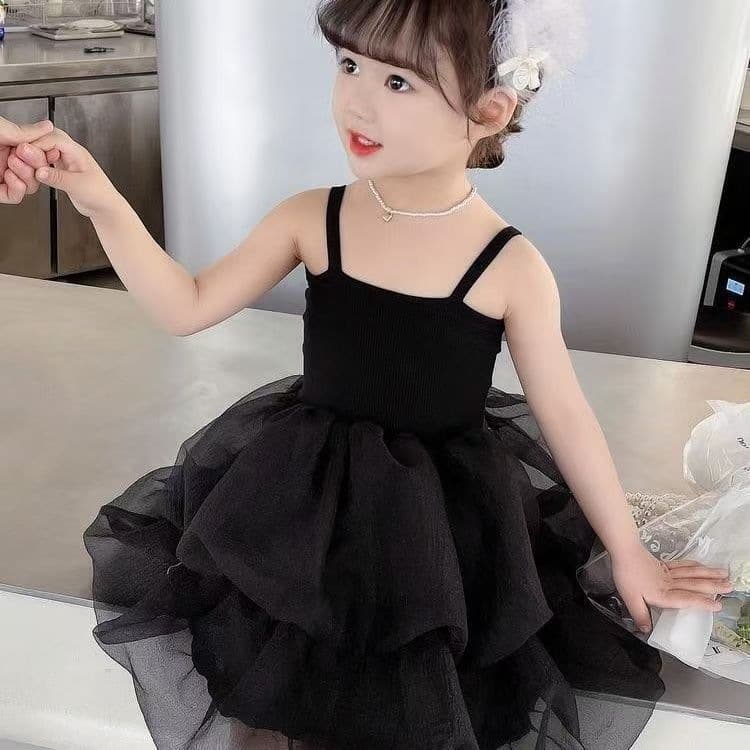 Summer Baby Black Dress, New Summer Style Fashionable Girl's Dress, Korean Style Baby Girl Puffy Princess Dress