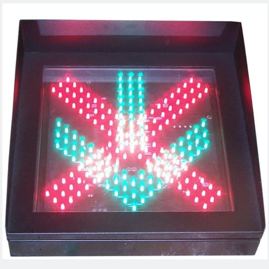 Toll station tunnel-specific traffic lights, lane indicator lights, canopy lights, and double-sided red cross and green arrow indicators.