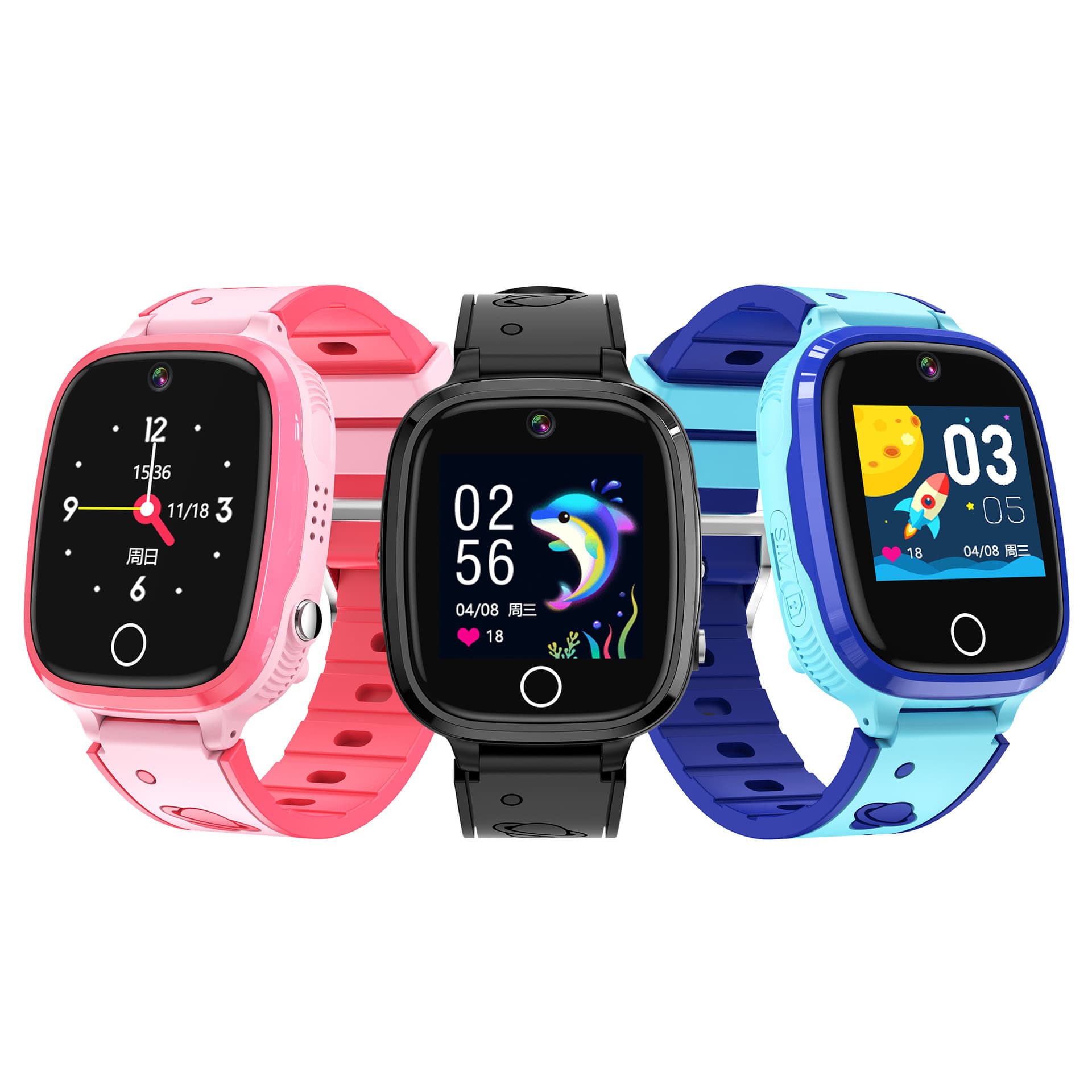 Waterproof Smart Phone Watch for Kids, 4G Video Call, SIM Card Supported, GPS Tracker