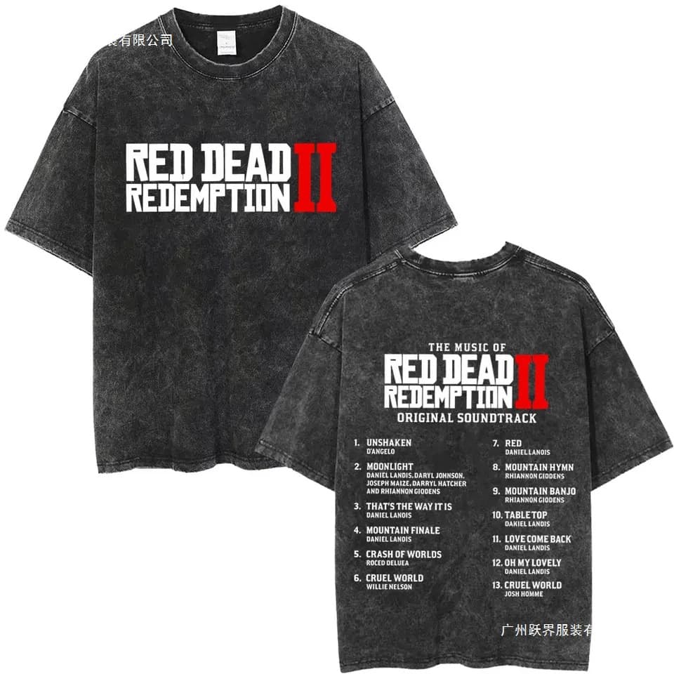 Retro Game Player Red Dead Redemption 2 Merch T-Shirt for Men Otaku Enthusiast Short Sleeve T-Shirt Unisex