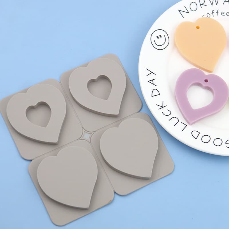 Wholesale DIY Silicone Wax Mold Aromatherapy Plaster Handmade Soap Mold 4-Piece Set with Detachable Hearts