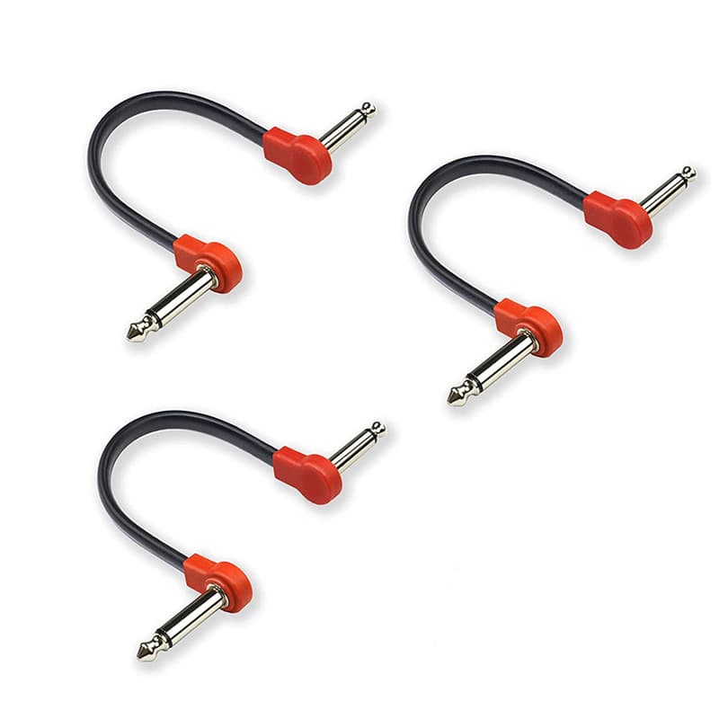 6" 15cm effect pedal flat cable black molded 24AWG OFC Wire effect pedal footswitch audio connection