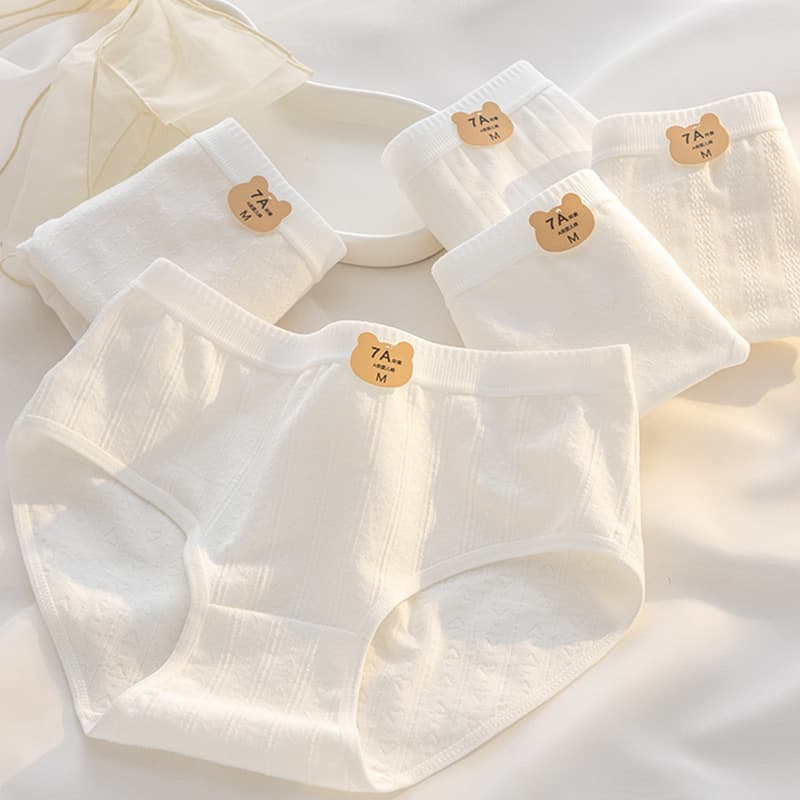 Class A Baby Cotton White Women's Panties 7A Antibacterial Crotch Women's Underwear Breathable Mid-Rise Hip-Hugging Cotton Triangle Panties