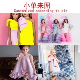 child dress Girls' foreign trade dress made with pictures Custom dress skirt