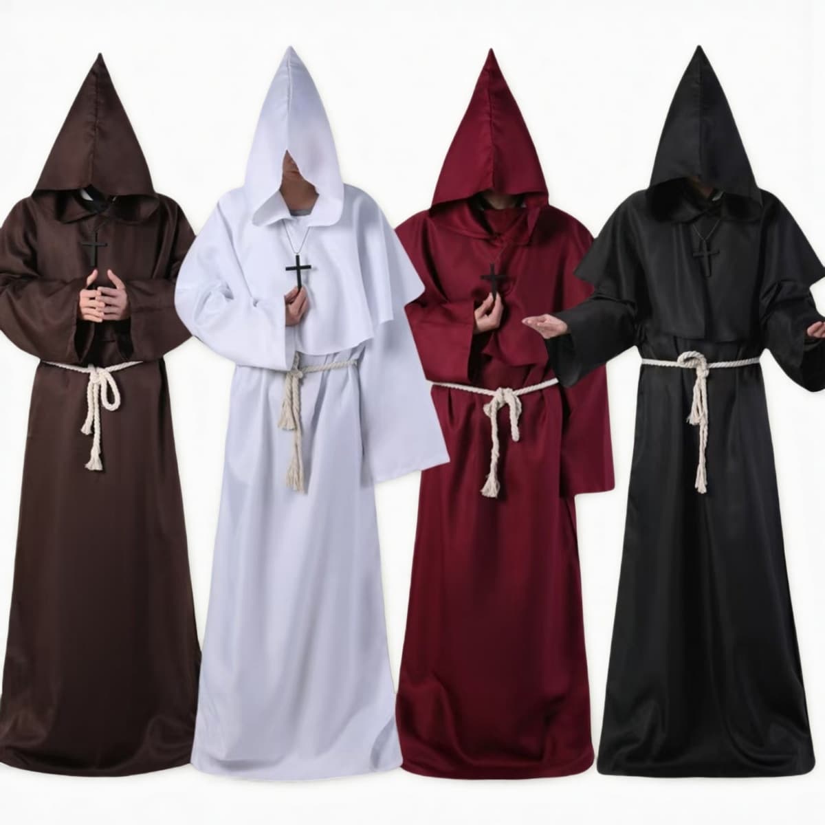 Medieval Monk Priest Wizard Cosplay Costume Halloween Reaper Robe Cosplay Role-Playing Costume