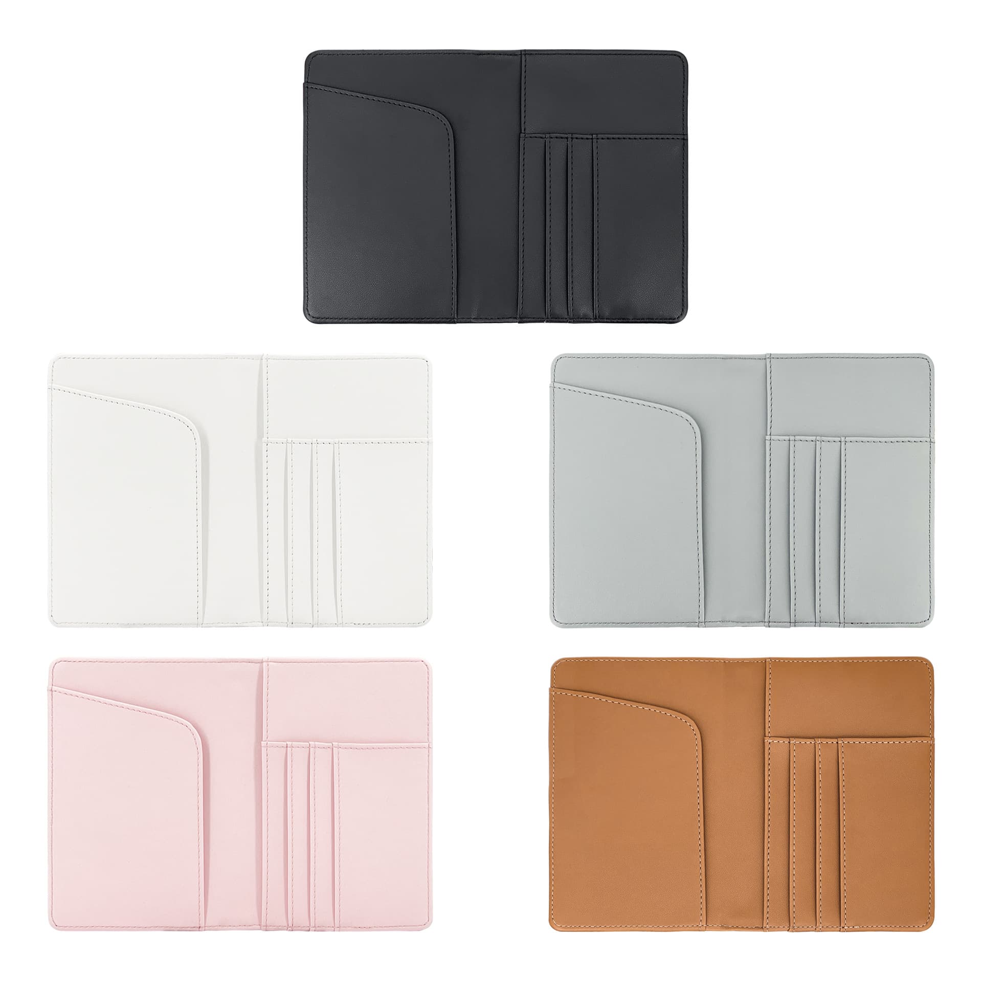 Heat Transfer Passport Cover Multi-Functional Passport Card Holder Document Case Travel Long Style Solid Color Sublimation Passport Cover Wholesale