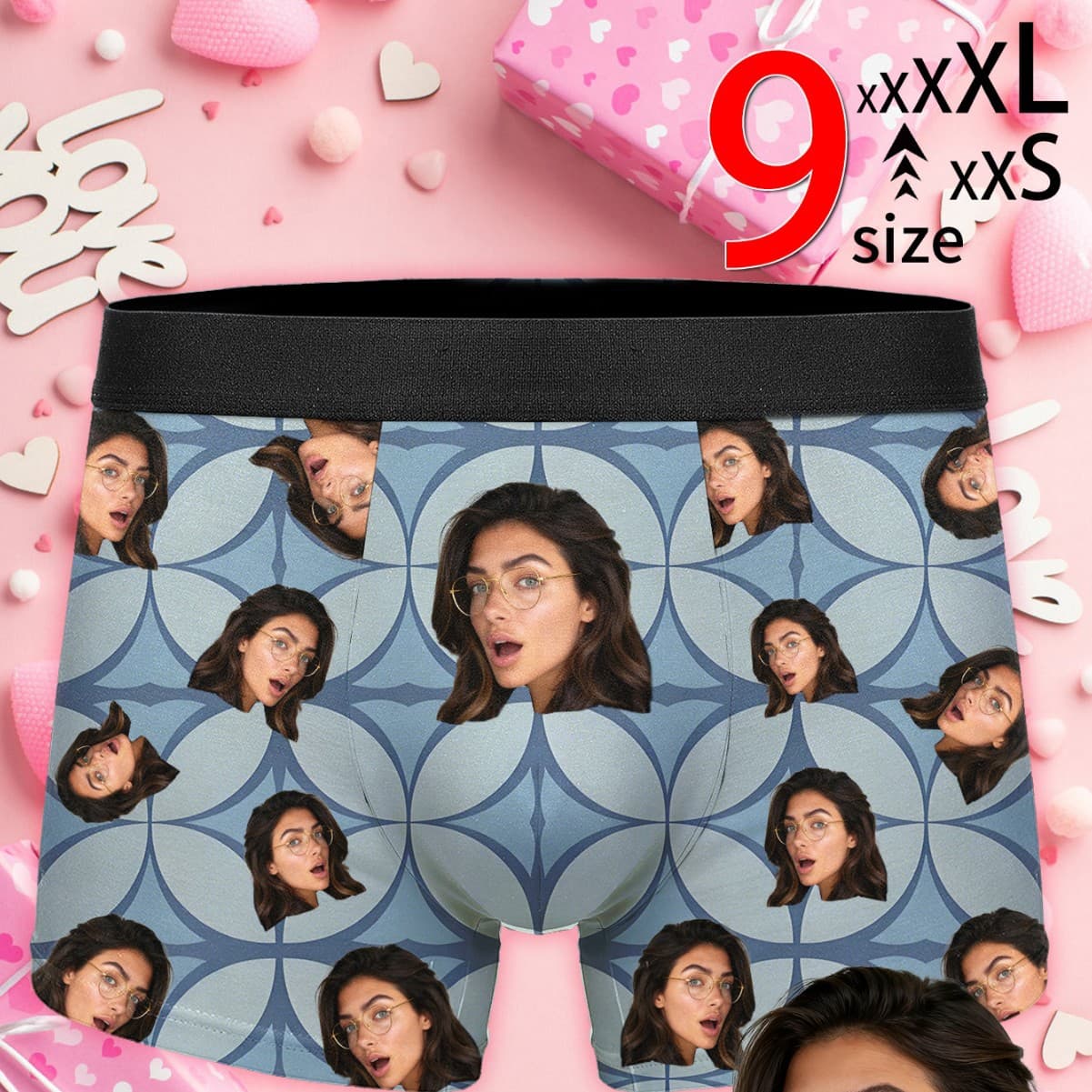 Drop Shipping Cross-Border Temu, AliExpress, Shopee, Printed Care Label Men's Boxer Briefs, European and American Style, Short Boxer Briefs
