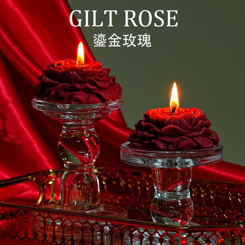 Aromatherapy Candle Gilded Rose Mood Low-Temperature Candle Handmade Flower Creative Shape Romantic Ambiance Scented Candle