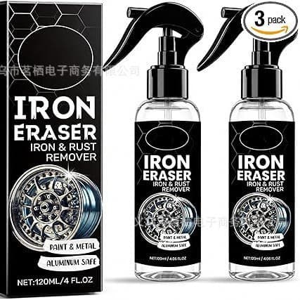 Rust removal spray, removes rust from car wheels and paint, removes rust and brake dust