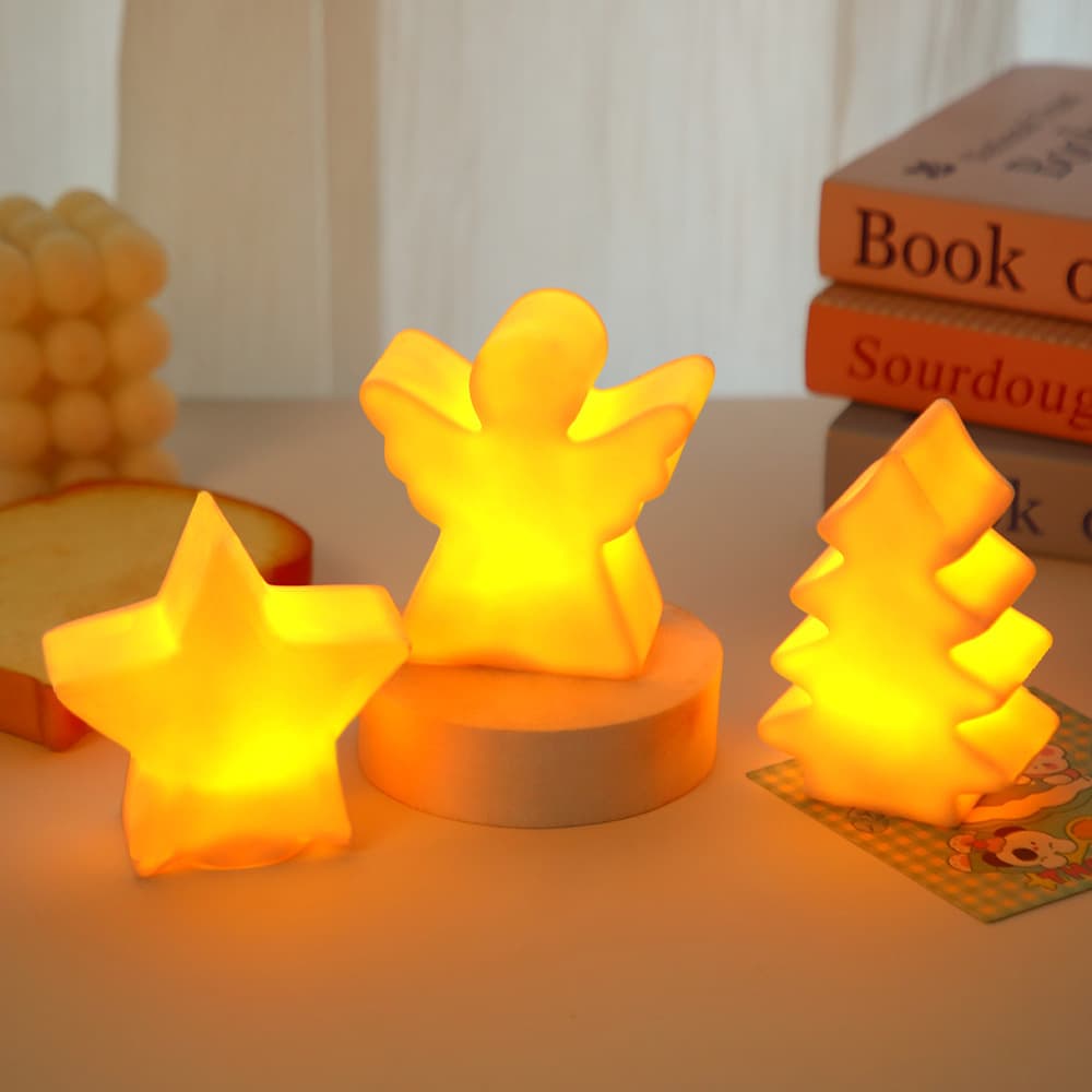 Cross-Border Hot Selling Five-Pointed Star Christmas Tree Shaped Night Light, Internet Celebrity Blow-Molded Night Light, Bedside Atmosphere Light