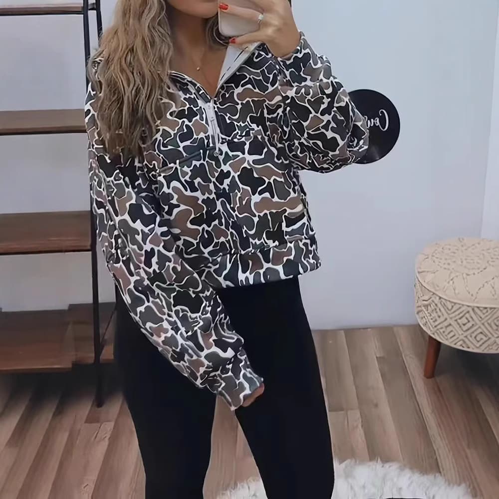 Autumn 2024 New Cross-Border Amazon TEMU Europe and West Printed Sweatshirt Autumn Winter Hunting Printed Sweatshirt Jacket