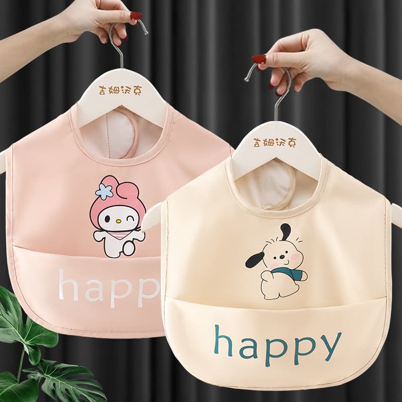 Kids Bib Apron Waterproof Sleeveless Hook-and-Loop Feeding Smock for Boys and Girls Baby Complementary Food Bib