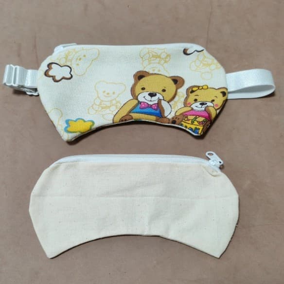 Yutong Bear Eye Mask, Pure Cotton Eye Cover for Light Blocking, Myopia Relief, Adjustable DIY Bandage Bag