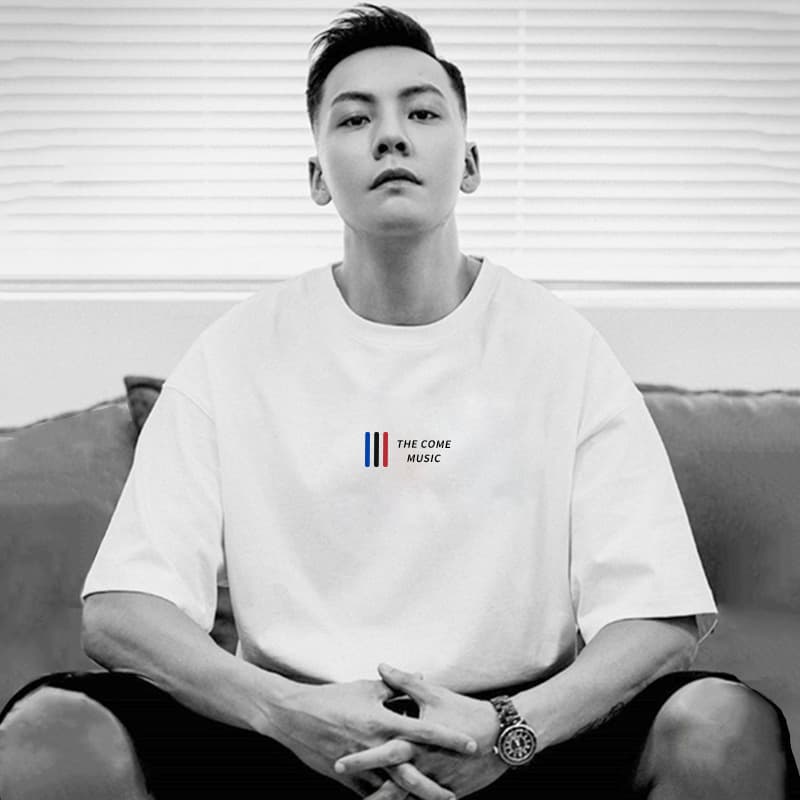 Xinjiang Cotton Heavyweight Spring/Summer Simple T-Shirt for Men Short Sleeve Loose Streetwear Half Sleeve Undershirt Top