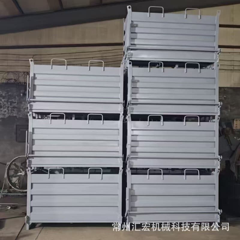 Bottom-opening Self-dumping Metal Tote Scrap Box Thickened Iron Filings Collection Bin Various Sizes Industrial Containers