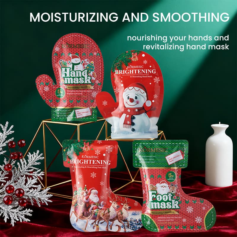 KORMESIC Christmas English Hand Mask for Hydration and Foot Care - Cross-border Trade Glove Mask