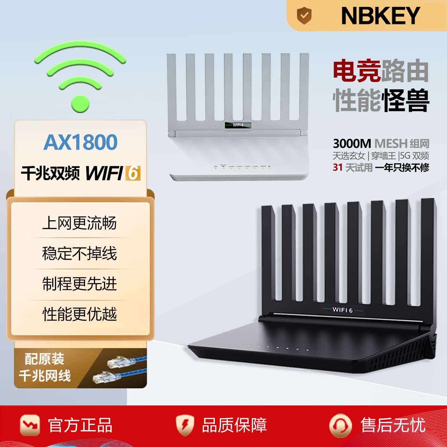 Wireless WiFi Router Dual Band Gigabit Full Network WiFi6 Router 6MESH All Gigabit Wireless Router