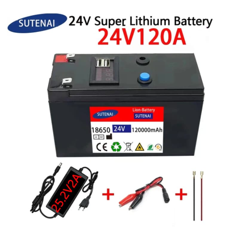 24V 18650 lithium battery pack energy storage battery power supply with USB interface power display mobile portable lithium battery