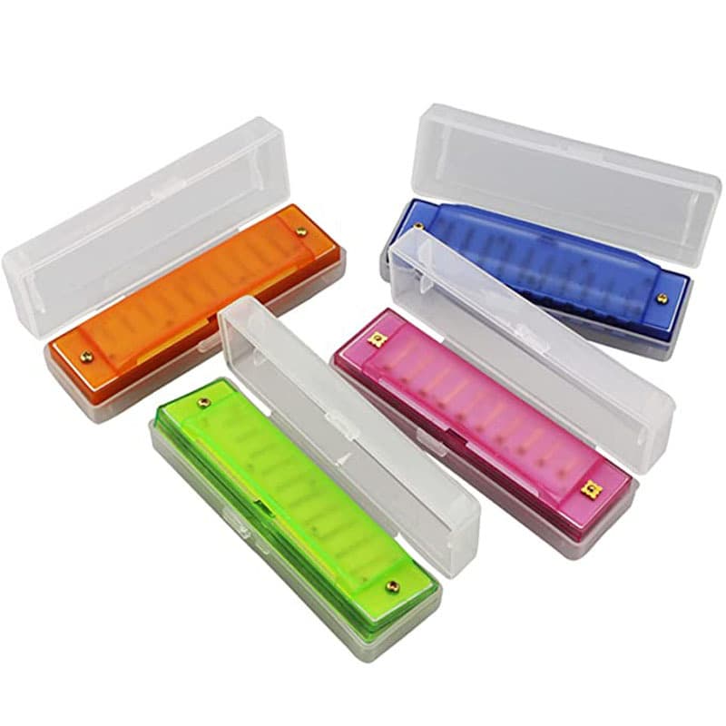 10-hole colored plastic harmonica, children's toy musical instrument for early music education and brain development