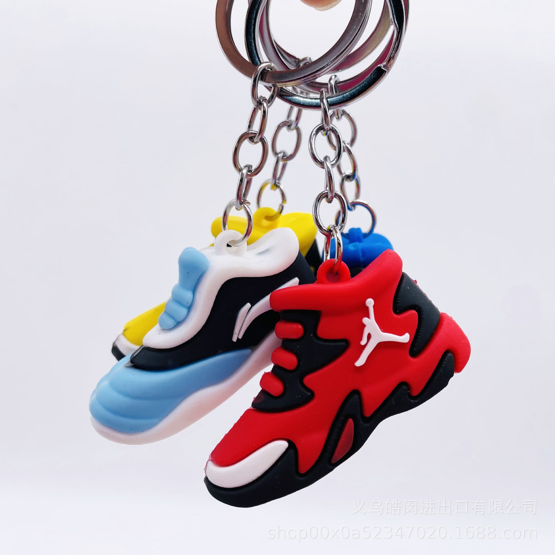 Trendy Brand aj Sneakers Key Pendant 3D Sports Basketball Shoes Keychain Creative Car Accessories Bag Hanging Chain