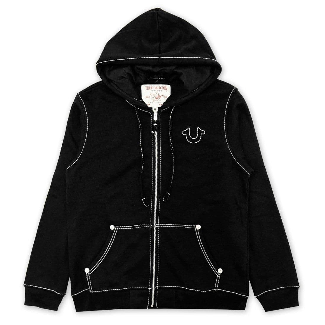 TRUE RELIGION Sweater Cross-border Retro Y2K High Street Trendy Embroidered Zip-up Hoodie Sweatshirt for Men and Women