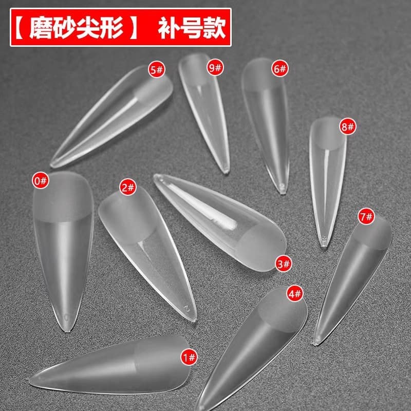 Jieliya Nail Tips Manicure Nail Tips Full Size Refill Ladder Point Water Drop Oval Square Nail Tips False Nails 50 Pieces Pack