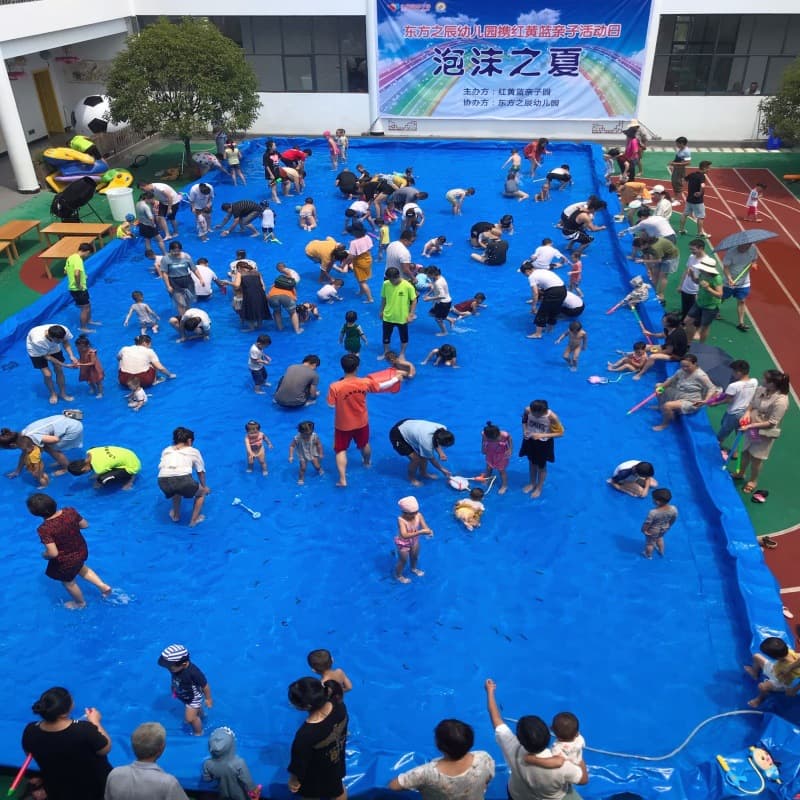 Waterproof cloth for outdoor activity pools in kindergartens, water play cloths, sun protection and rainproof cloths for water parks.