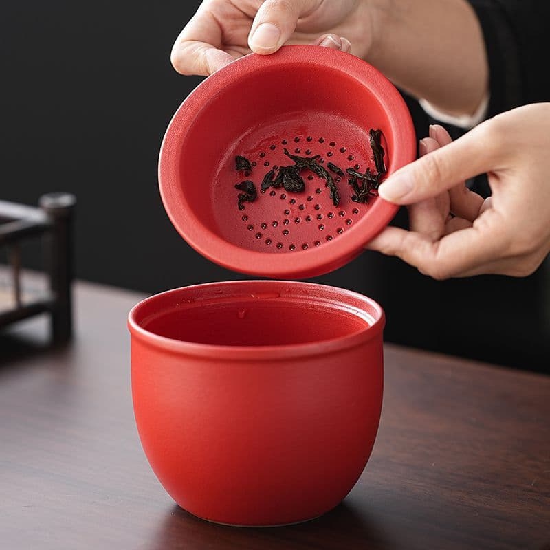 Coarse pottery tea residue jar with lid household large capacity water receptacle Jian Shui Chinese minimalist wastewater tank tea rinsing tea set accessory