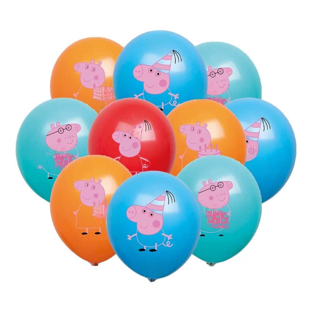Peppa Pig Theme Cartoon Balloons for Kids Birthday Party Decoration, Baby Shower Photo Prop Balloons
