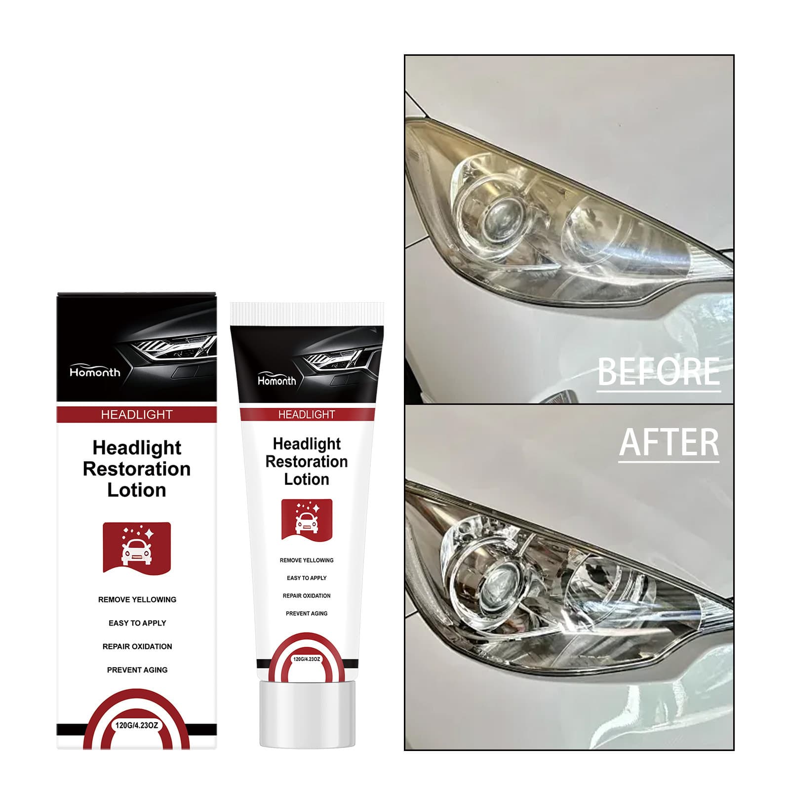 Cross-border HOMONTH Headlight Care Agent Car Light Yellowing Restoration Clean Surface Scratches Care Agent