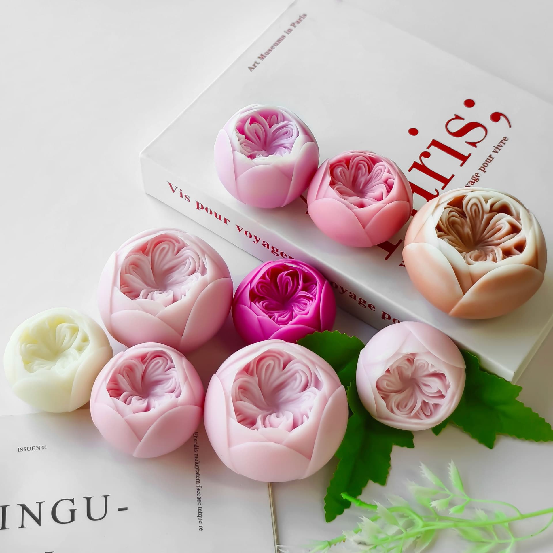 Austin Rose Scented Candle Silicone Mold DIY Flower Candle Handmade Soap Aromatherapy Stone Plaster Decoration