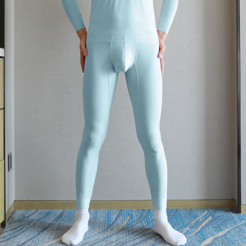 Men's Thermal Underwear Lightweight Base Layer Tights Quick-Dry Stretch Fabric Ice Silk Thermal Leggings Slim Fit