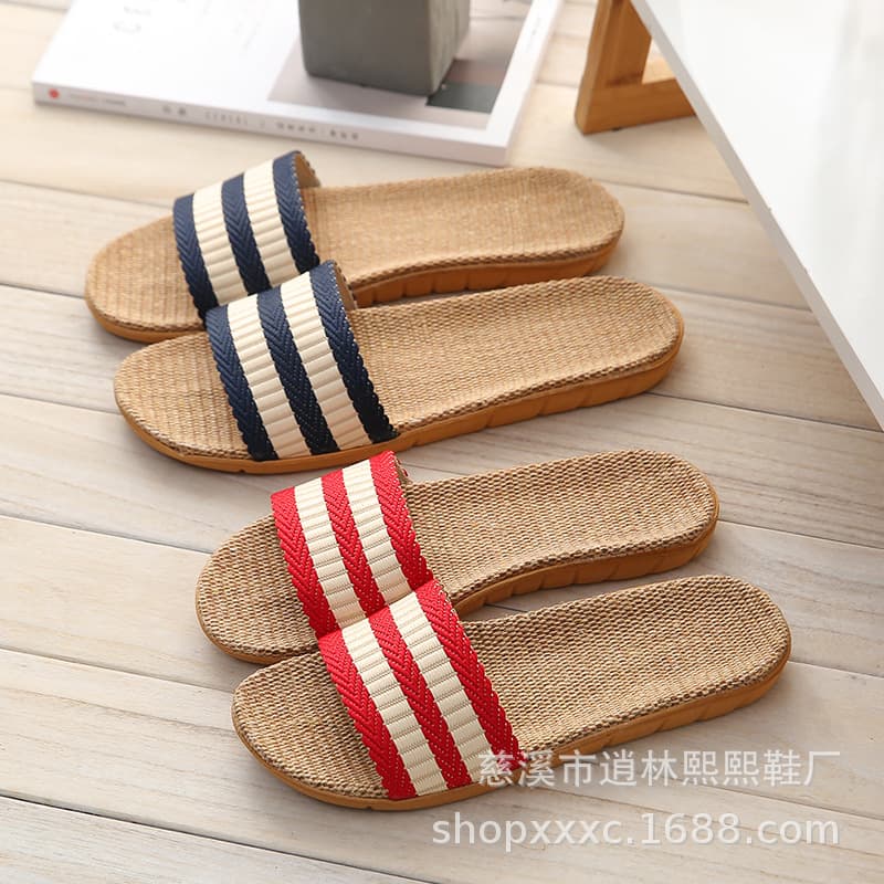 Summer 2021 Four Seasons Flat Bottom Home Slippers Women's Cotton Linen Indoor Winter Eva Outsole Other Heel Type