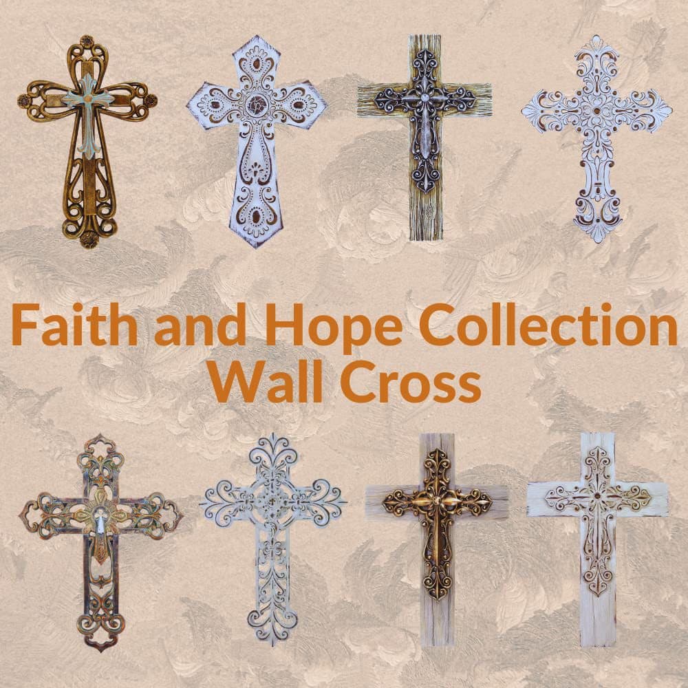 Cross-border New Vintage Wooden Wall Cross Christian Wooden Art Sign Home Religious Atmosphere Decorative Door Plate