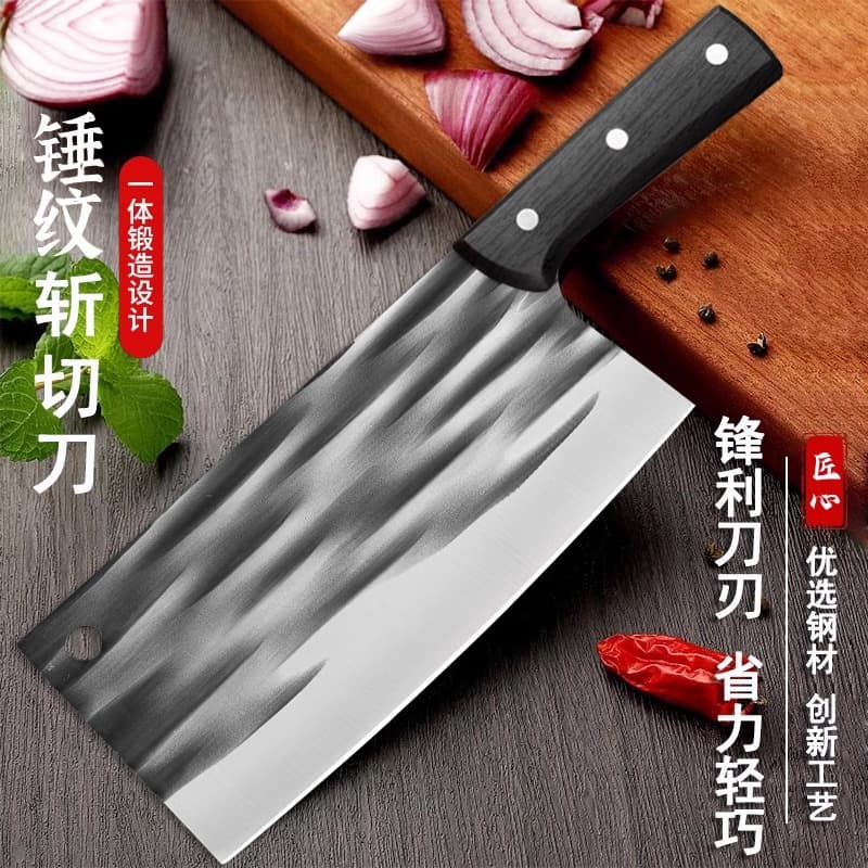 Authentic Yangjiang Chef's Knife, Sharp Slicing Knife, Lightweight Women's Meat Cleaver with Front-Cut and Back-Chop Design