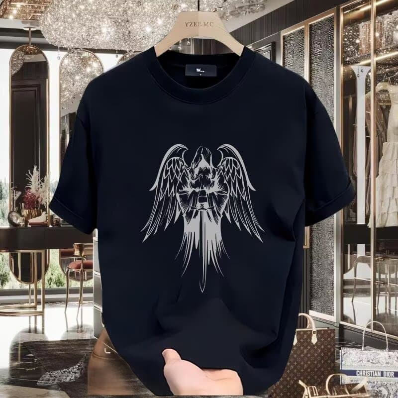 Short-sleeved men's 2025 new casual fashion T-shirt summer versatile boys' clothing trendy tops