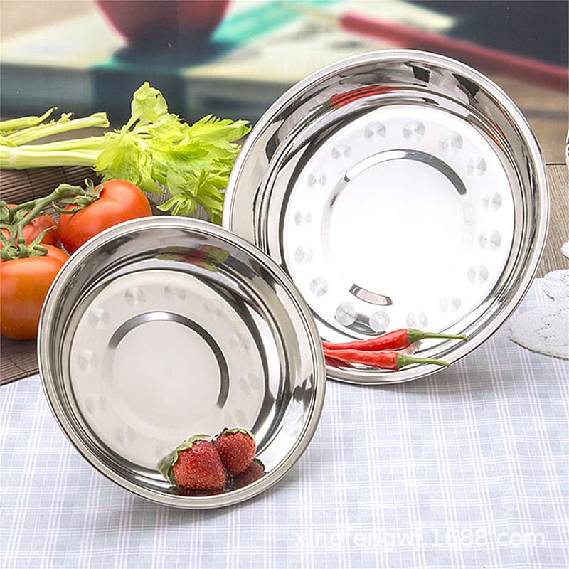 Magnetic and Non-Magnetic Stainless Steel Plates, Round Flat Plates, Tableware Plates, Shallow and Deep Plates, Stainless Steel Serving Dishes and Tableware