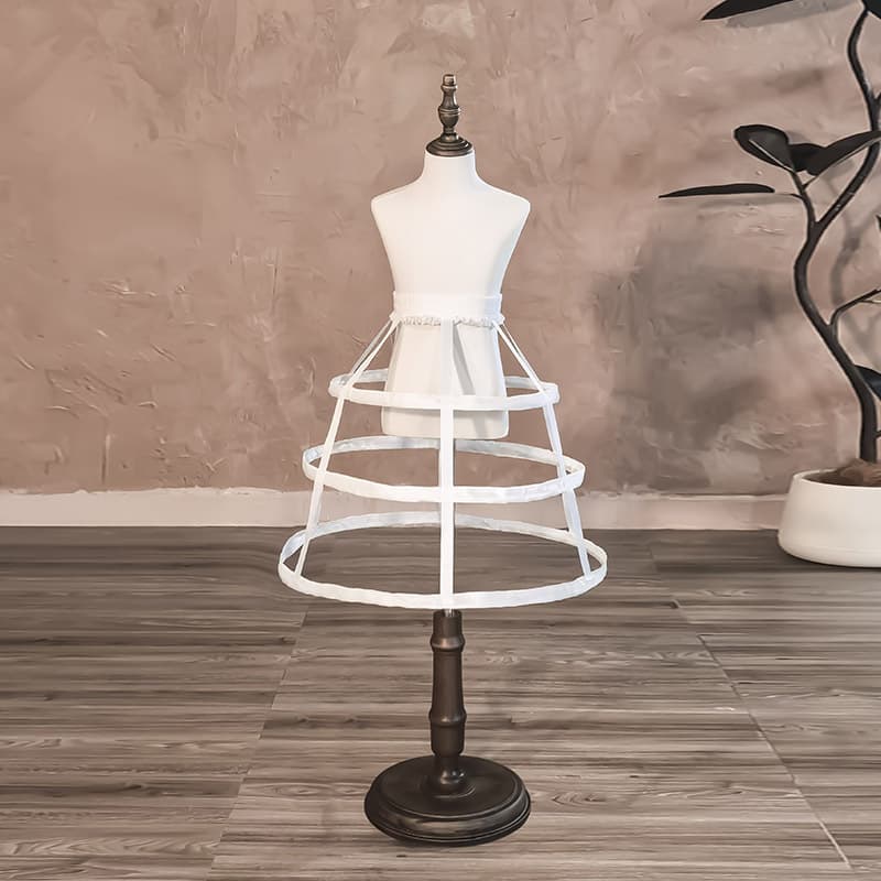 45cm Children's Hoop Skirt Cage Crinoline with Fishbone Frame, Hollow Skeleton, Girls' Princess Dress for Cosplay, Foreign Trade, Cross-Border, Loose Hair Style