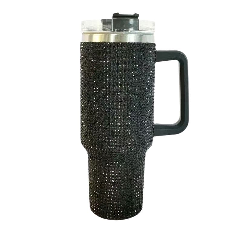 New Cross-Border Rhinestone 40oz Handle Car Cup Ice Tumbler Stainless Steel Vacuum Insulated Cup Straw Cup Coffee Cup