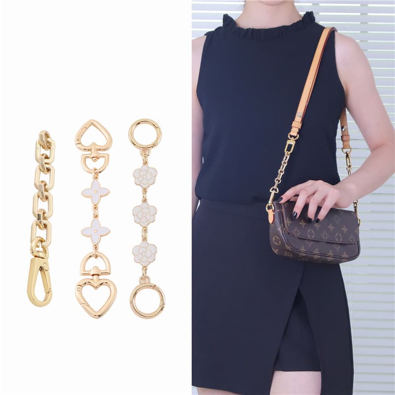 Zhenshi Compatible LV Ivy Extension Chain Anti-Wear Buckle for Bucket Bag, Horn Bag, Mahjong Bag, Shoulder Strap Extension Bag Accessories