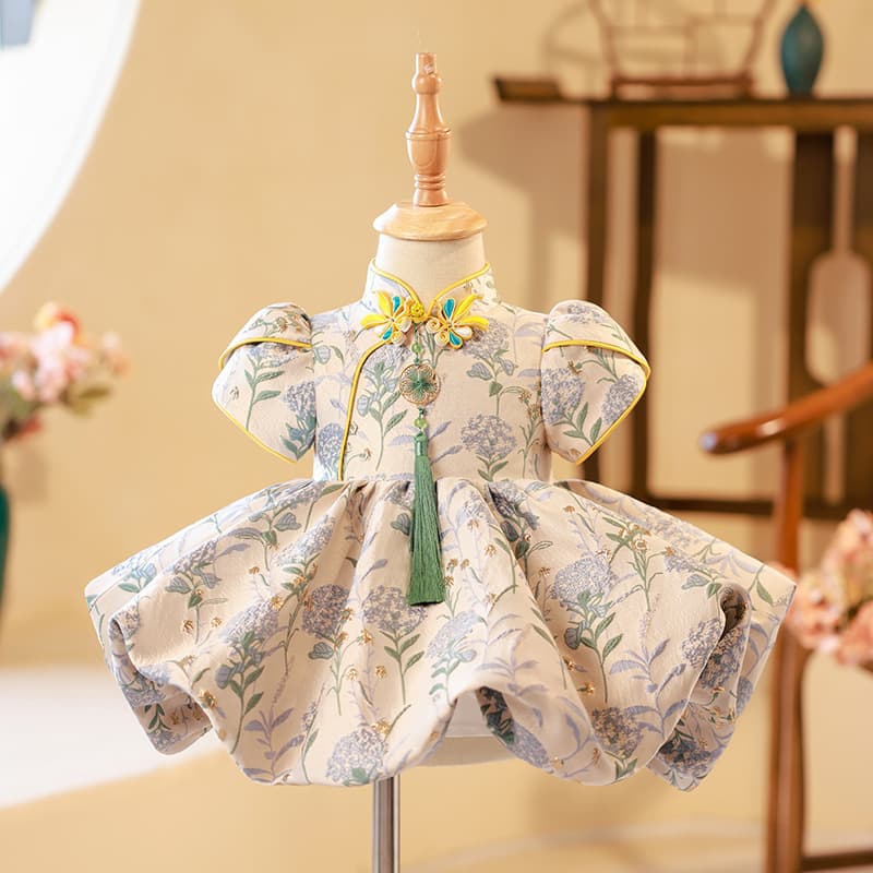 One-year-old dress Chinese style girl baby baby children's national trend to catch the birthday princess dress high-end fashion catwalk