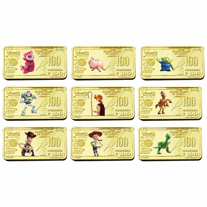 Toy Story Buzz Lightyear Woody commemorative coin US dollar square coin 100th anniversary gift